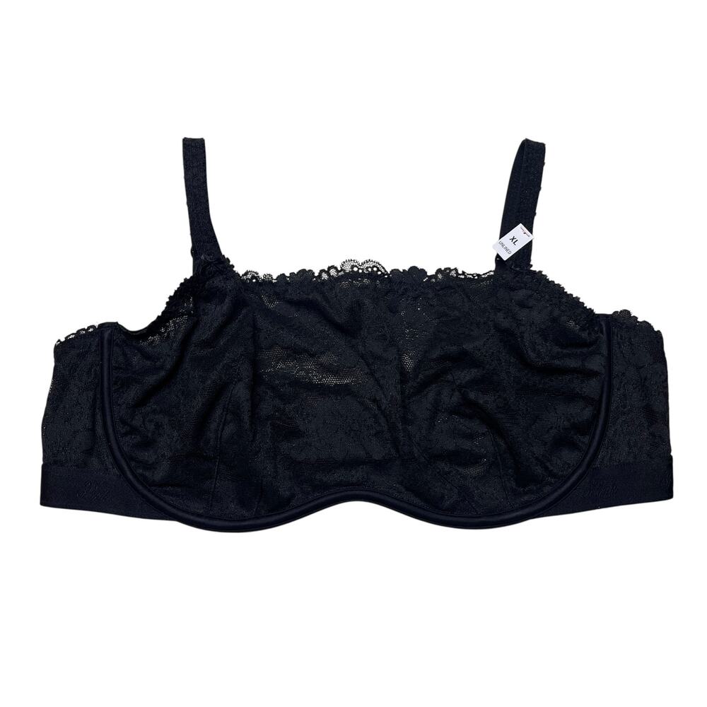 Victoria's Secret PINK Wink Unlined Scoop Bra Lace Black Size XL